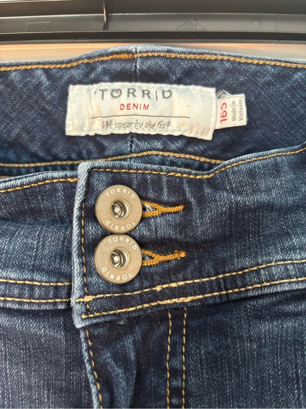 torrid Dark Blue Flare Jeans with Subtle Distressing size 16Short